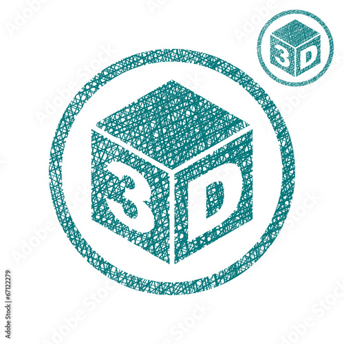 3D simple single color icon isolated on white background with sk