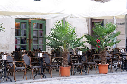 Table on the terrace of the restaurant