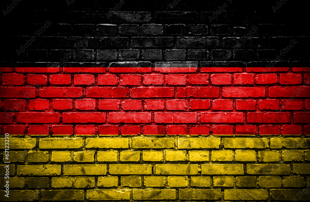 Brick wall with painted flag of Germany Brick wall with painted flag of Germany