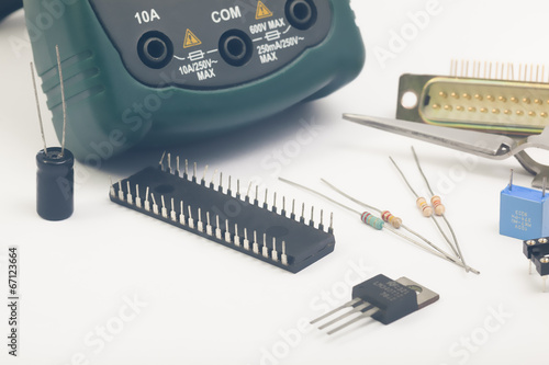 Group of electronic components photo