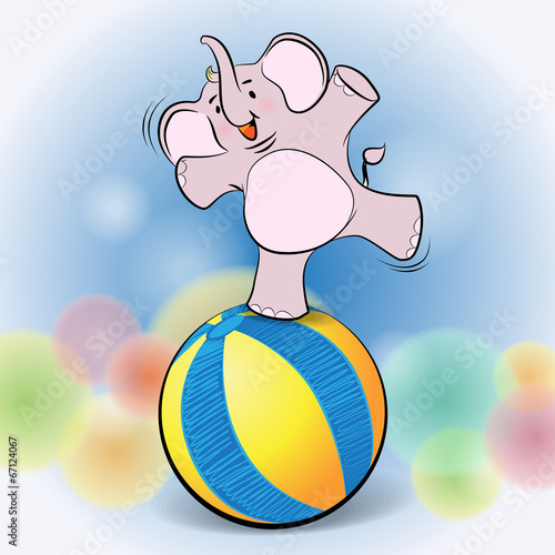 cute elephant play on Ball
