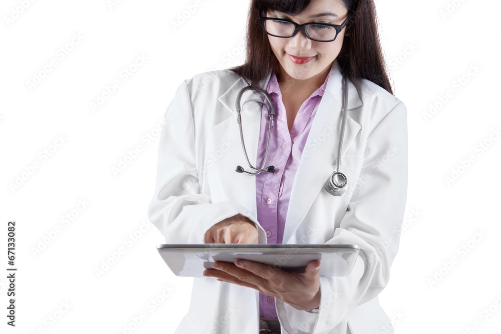 Female doctor with digital tablet Female doctor with digital tablet