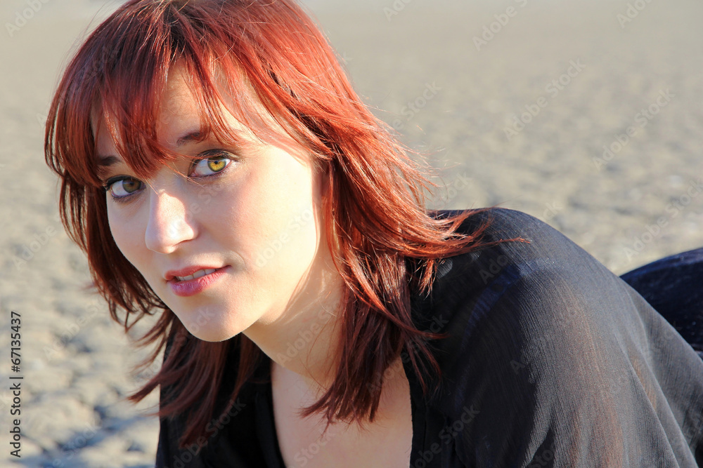 Rote Haare und grüne Augen Stock Photo | Adobe Stock
