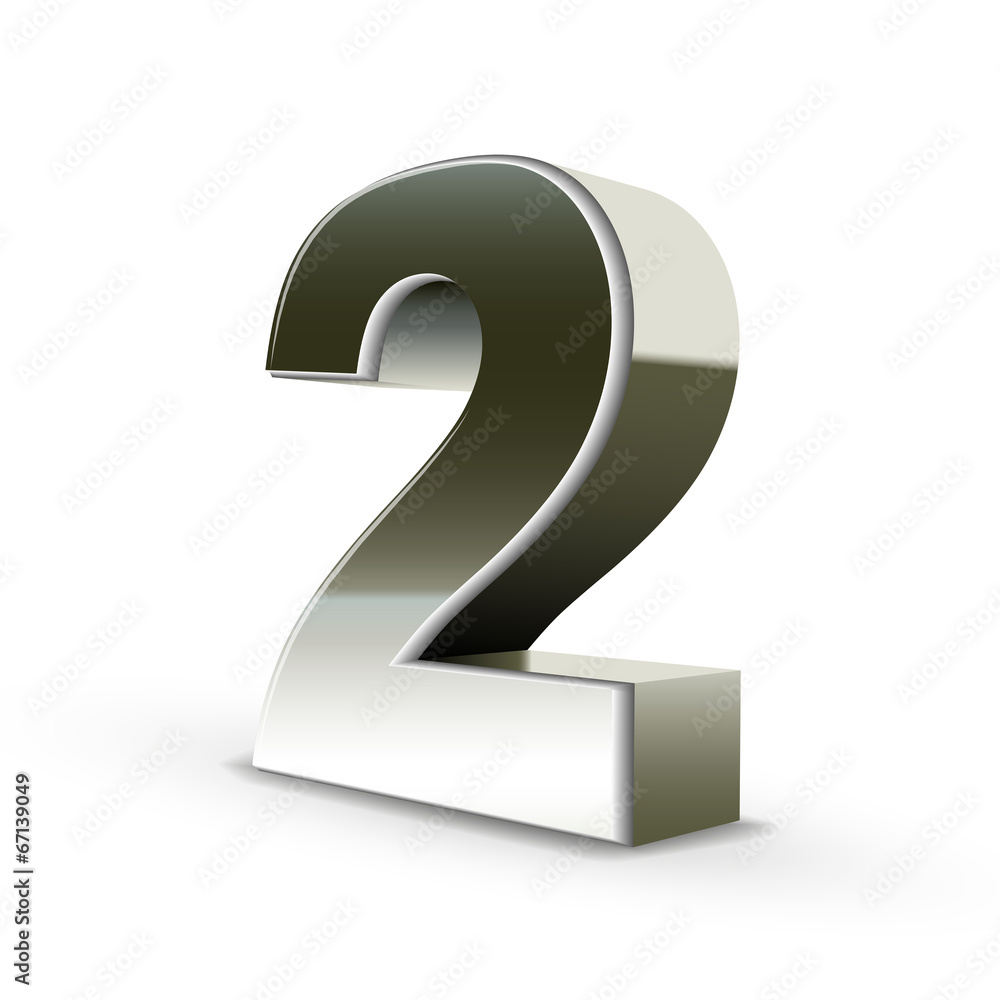 3d silver steel number 2 3d silver steel number 2