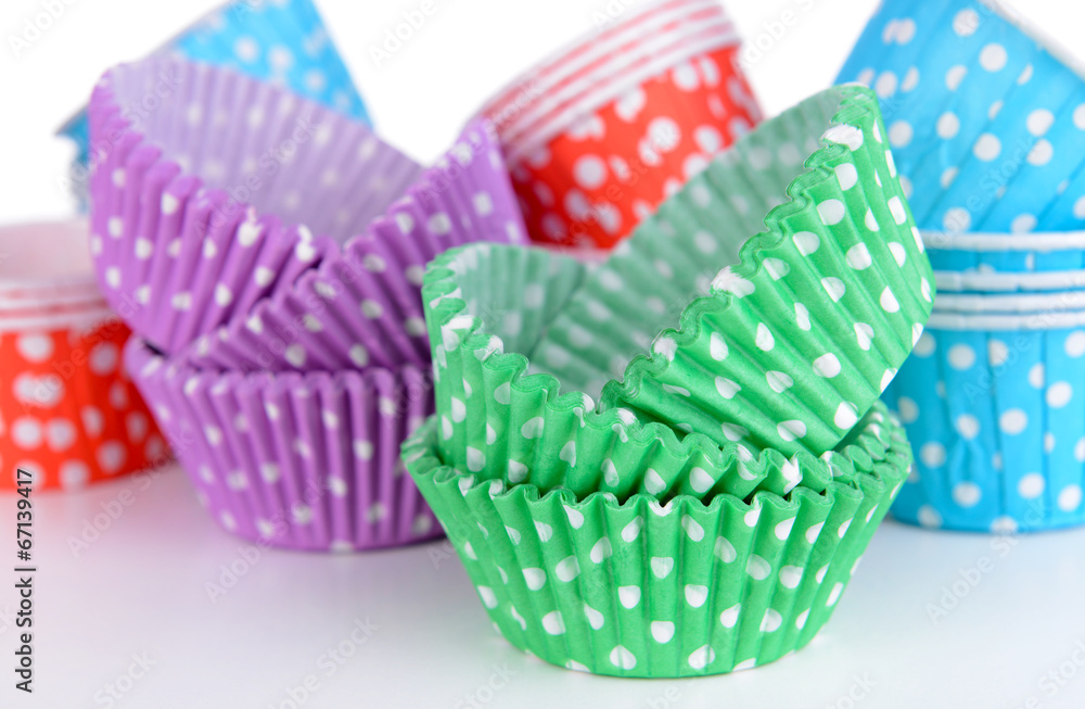 Colorful cupcake wrappers, close-up Colorful cupcake wrappers, close-up