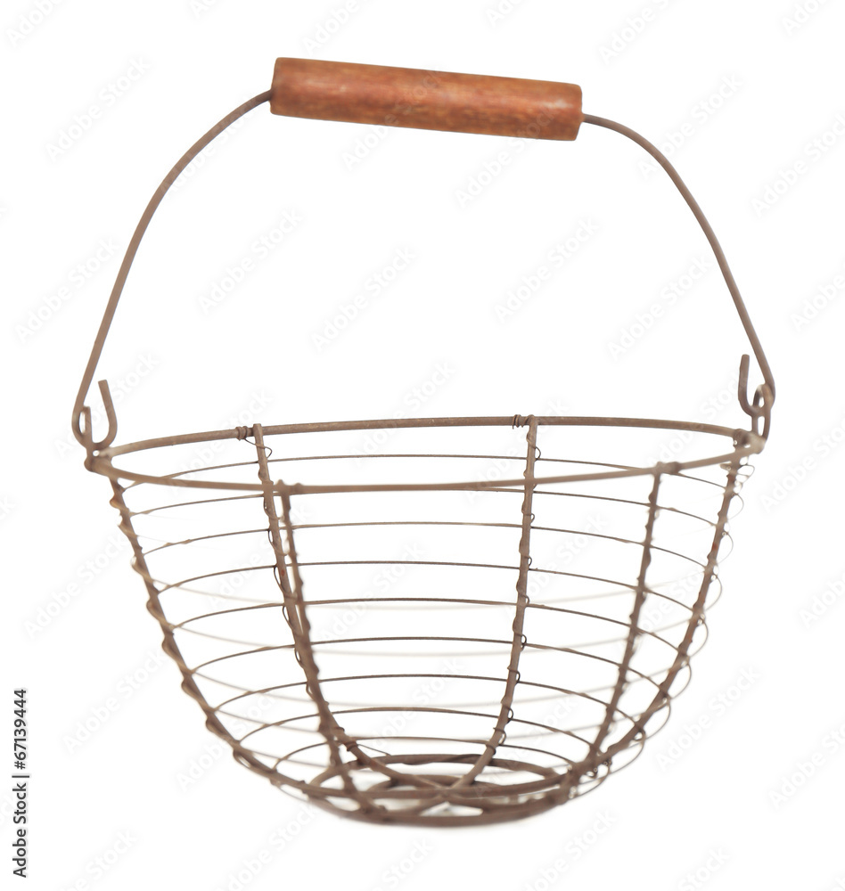 Wire basket isolated on white Wire basket isolated on white