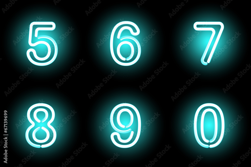Neon digits