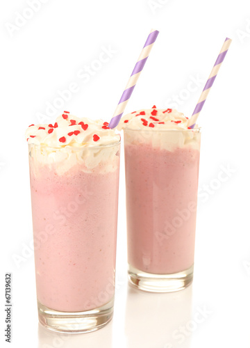 Delicious milkshake isolated on white