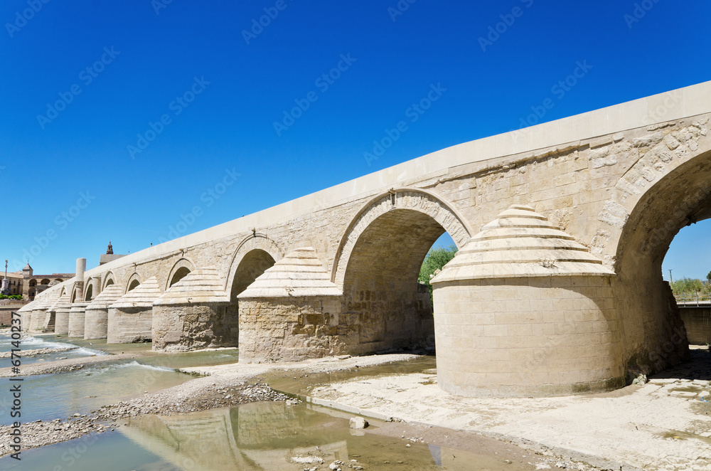 Roman bridge and Guadalquivir river in Cordoba, Spain.