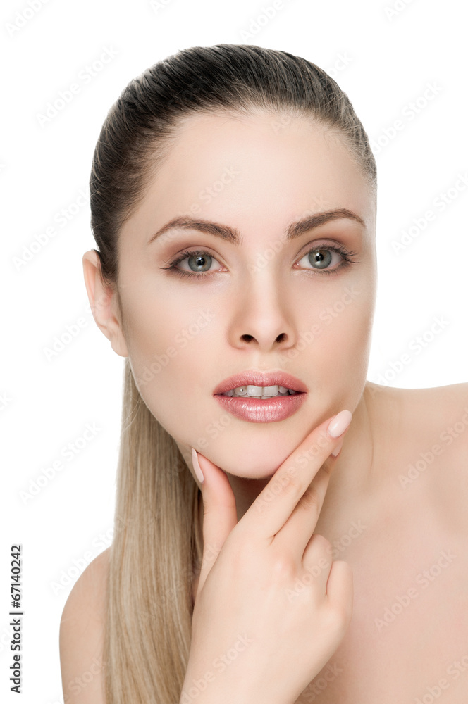 Nice female face with health skin