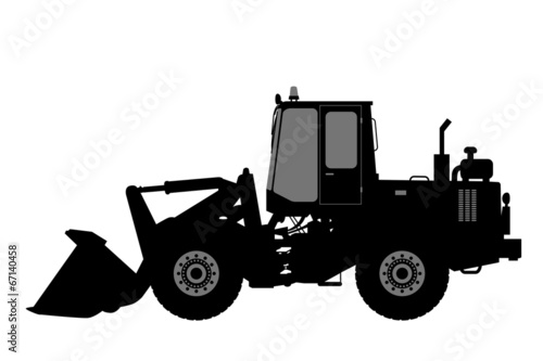 Silhouette the loader on a white background.