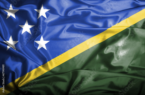 Solomon islands waving flag