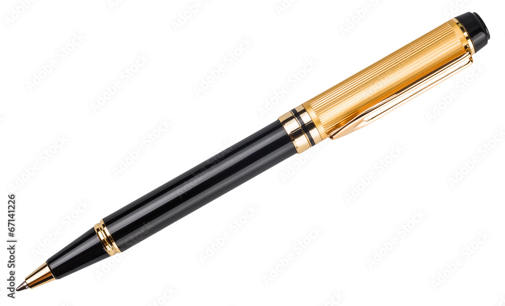 gold pen isolated on white background gold pen isolated on white background