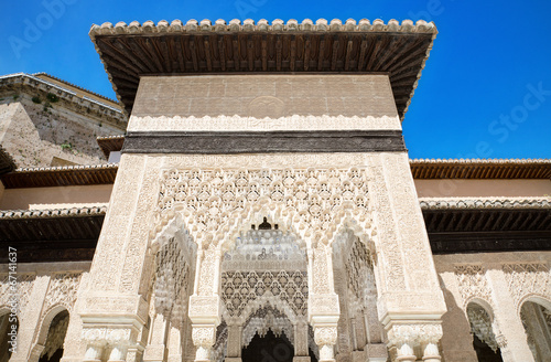 Detail of the famous Alhambra palace, Granada, Andalusia, Spain.