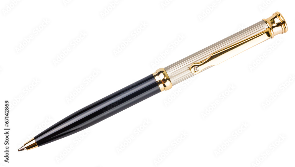 gold pen isolated on white background gold pen isolated on white background