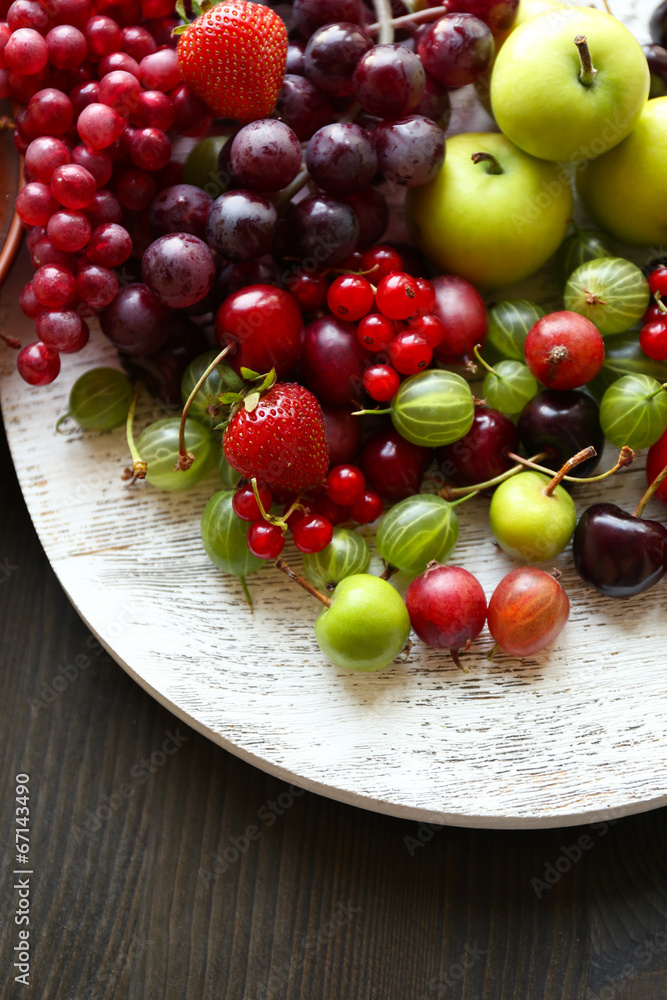 Fresh berries on table, close up Fresh berries on table, close up