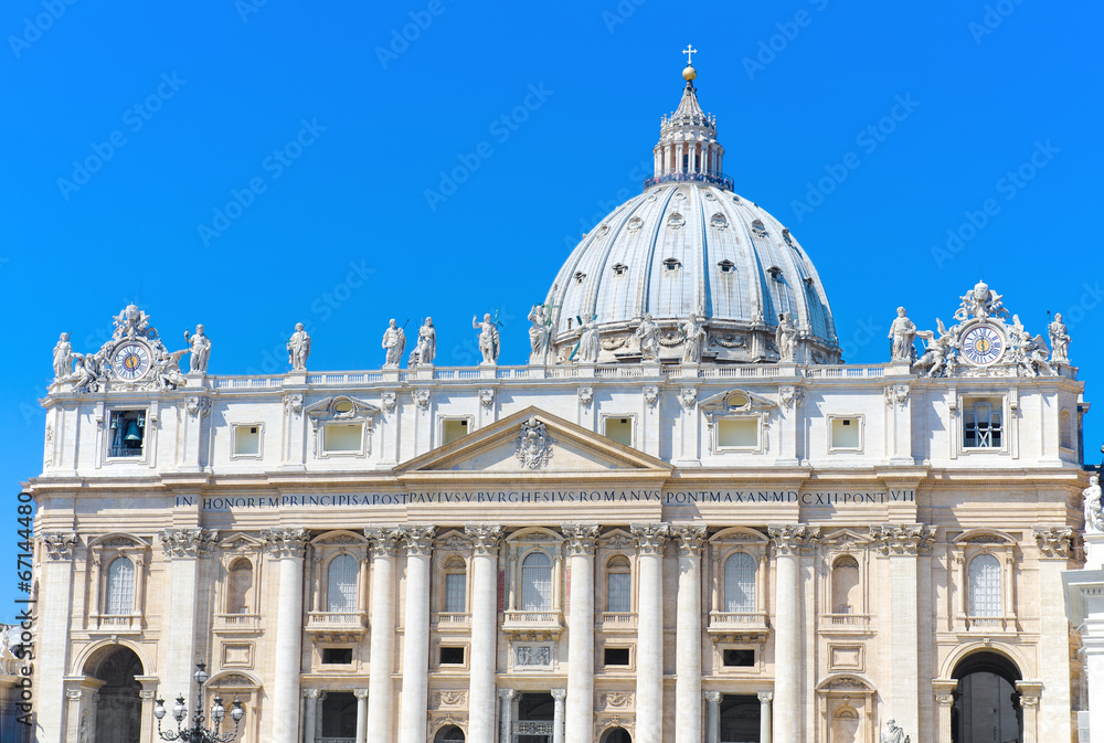 facade of Basilica of Saint Peter, in Vatican City, Italy