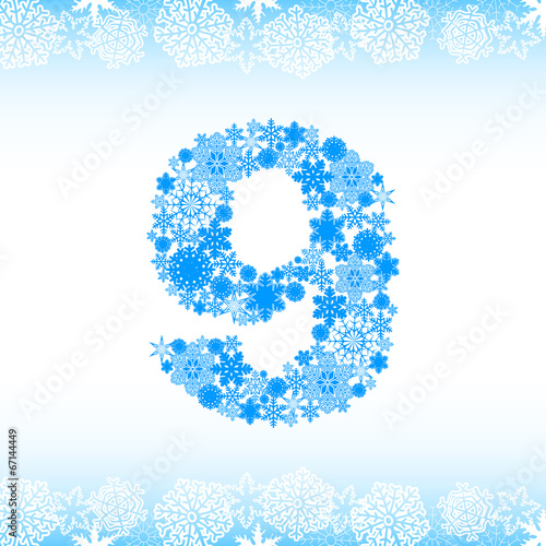Snow alphabet. Numbers.