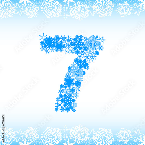 Snow alphabet. Numbers.