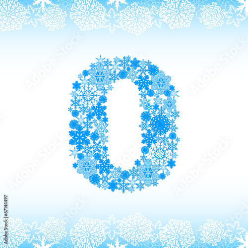 Snow alphabet. Numbers.