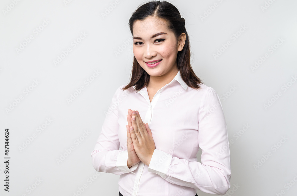 Portrait of smiling business woman, isolated on white background Portrait of smiling business woman, isolated on white background