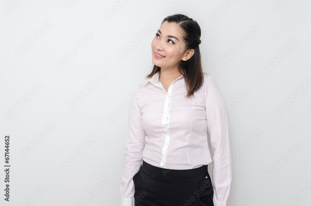 Portrait of smiling business woman, isolated on white background Portrait of smiling business woman, isolated on white background