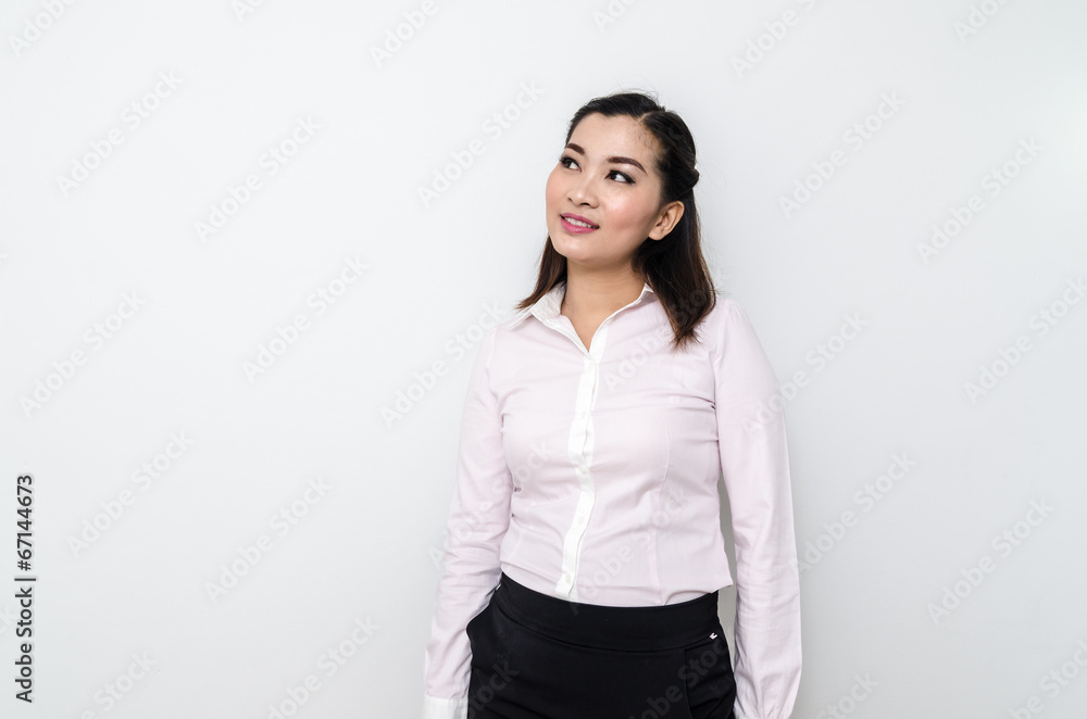 Portrait of smiling business woman, isolated on white background Portrait of smiling business woman, isolated on white background