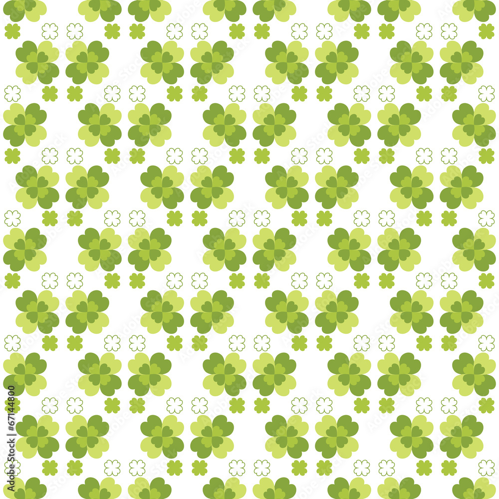 Seamless decorative floral pattern with clover Seamless decorative floral pattern with clover