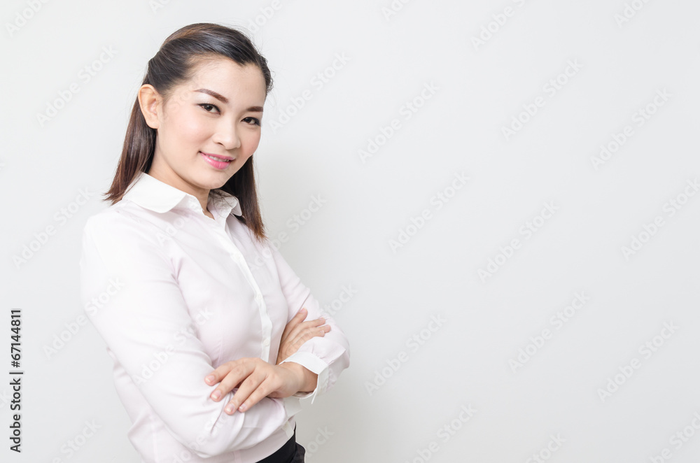 Portrait of smiling business woman, isolated on white background Portrait of smiling business woman, isolated on white background