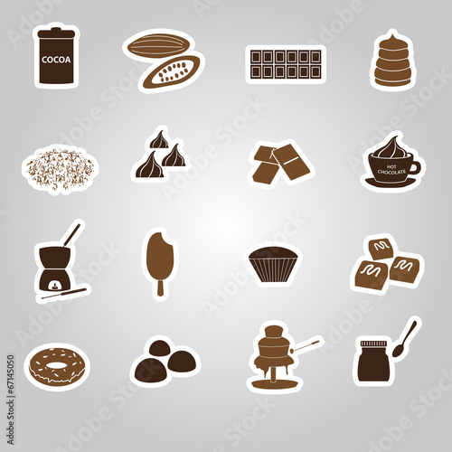chocolate stickers set eps10