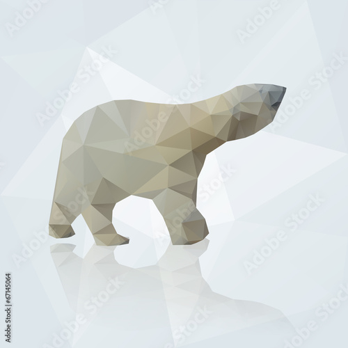 vector polar bear from triangles eps10
