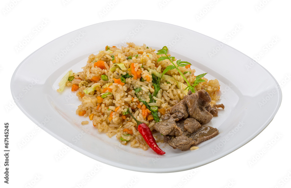 Fried rice with beef Fried rice with beef