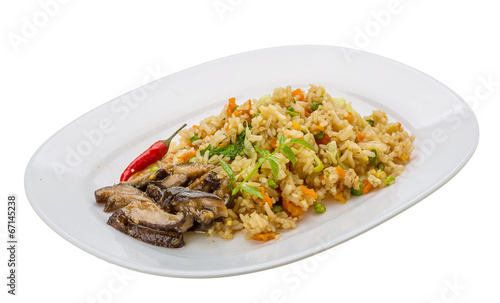 Fried rice with mushrooms