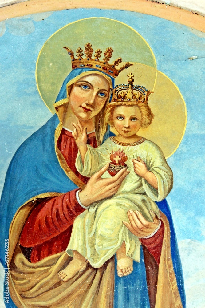 Jesus als Kind mit Maria
