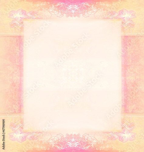 Vintage Grunge Frame For Congratulation With Flower