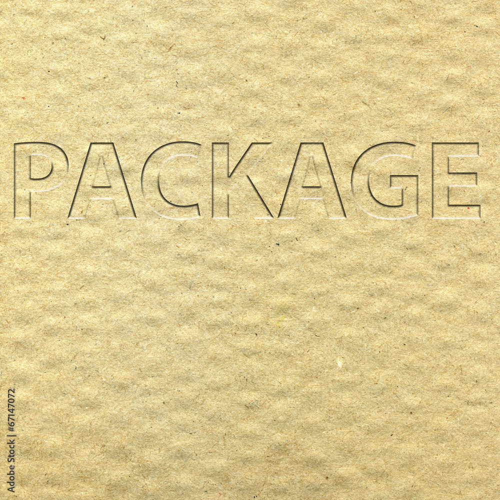 brown paper with the word package