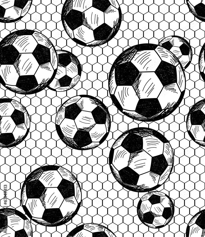 Obraz premium Football (soccer) theme seamless pattern