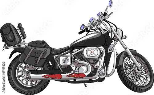 vector motorcycle with travel bags