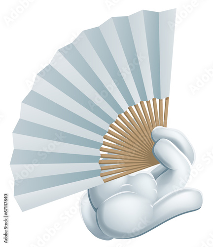 Hand holding paper fan