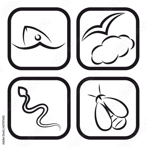 animals vector hand drawn