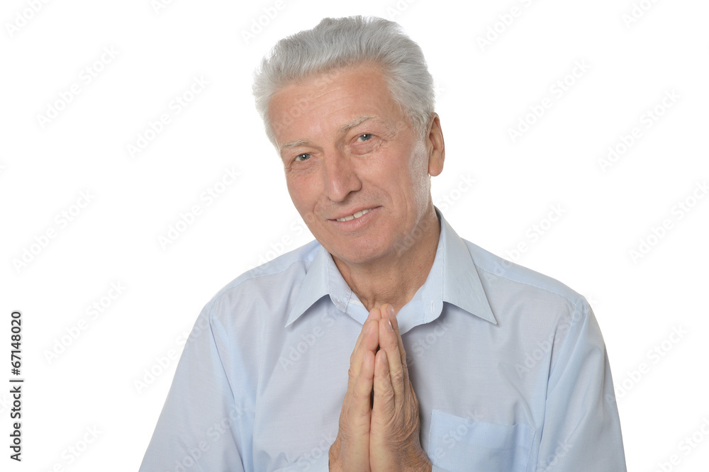 Senior man askng Senior man askng