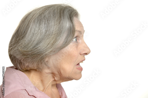 Senior surprised woman