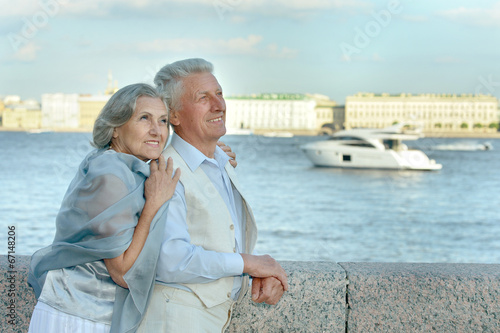 Senior couple near the water