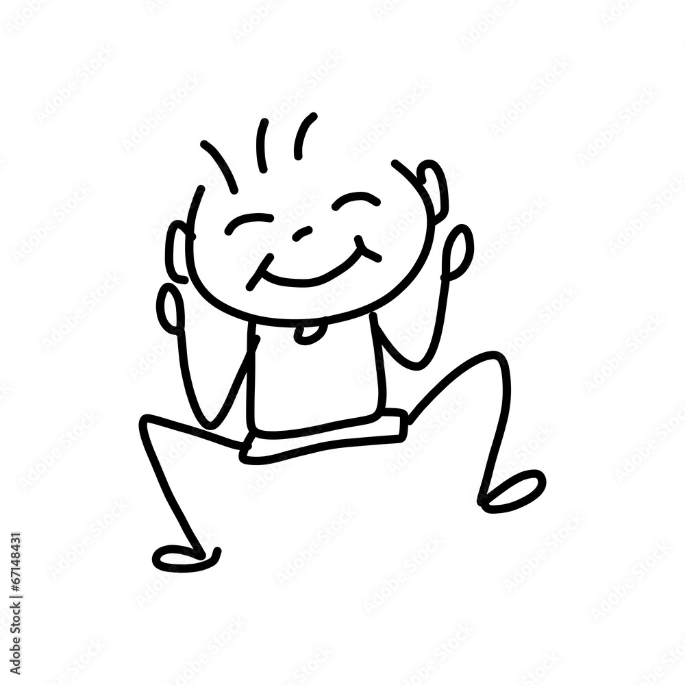 hand drawing cartoon character happy kids hand drawing cartoon character happy kids
