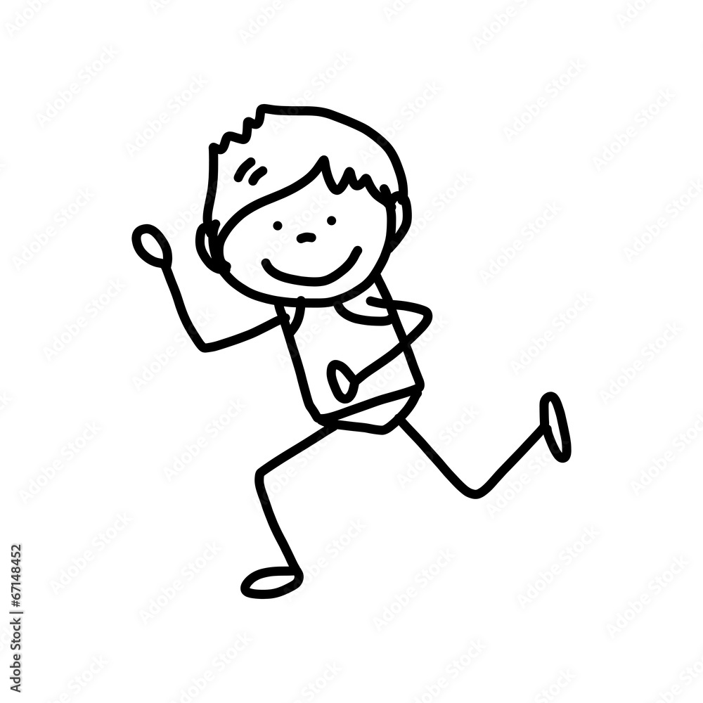 hand drawing cartoon character happy kids hand drawing cartoon character happy kids