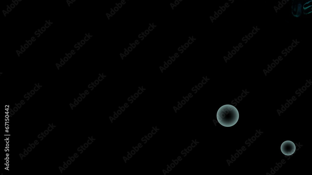 flying digital glowing water worm monster with bubbles flying digital glowing water worm monster with bubbles
