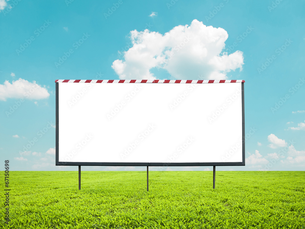 Blank billboard against beautiful landscape Blank billboard against beautiful landscape