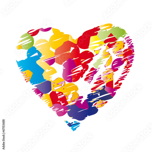 Buntes Herz - Farbklekse