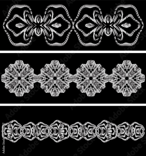 Abstract black and white pattern stacked from shaded parts