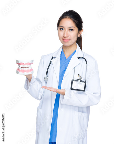 Female doctor with big jaw